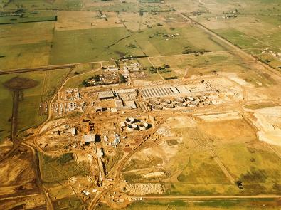 Aerial of the South East Purification Plant under construction