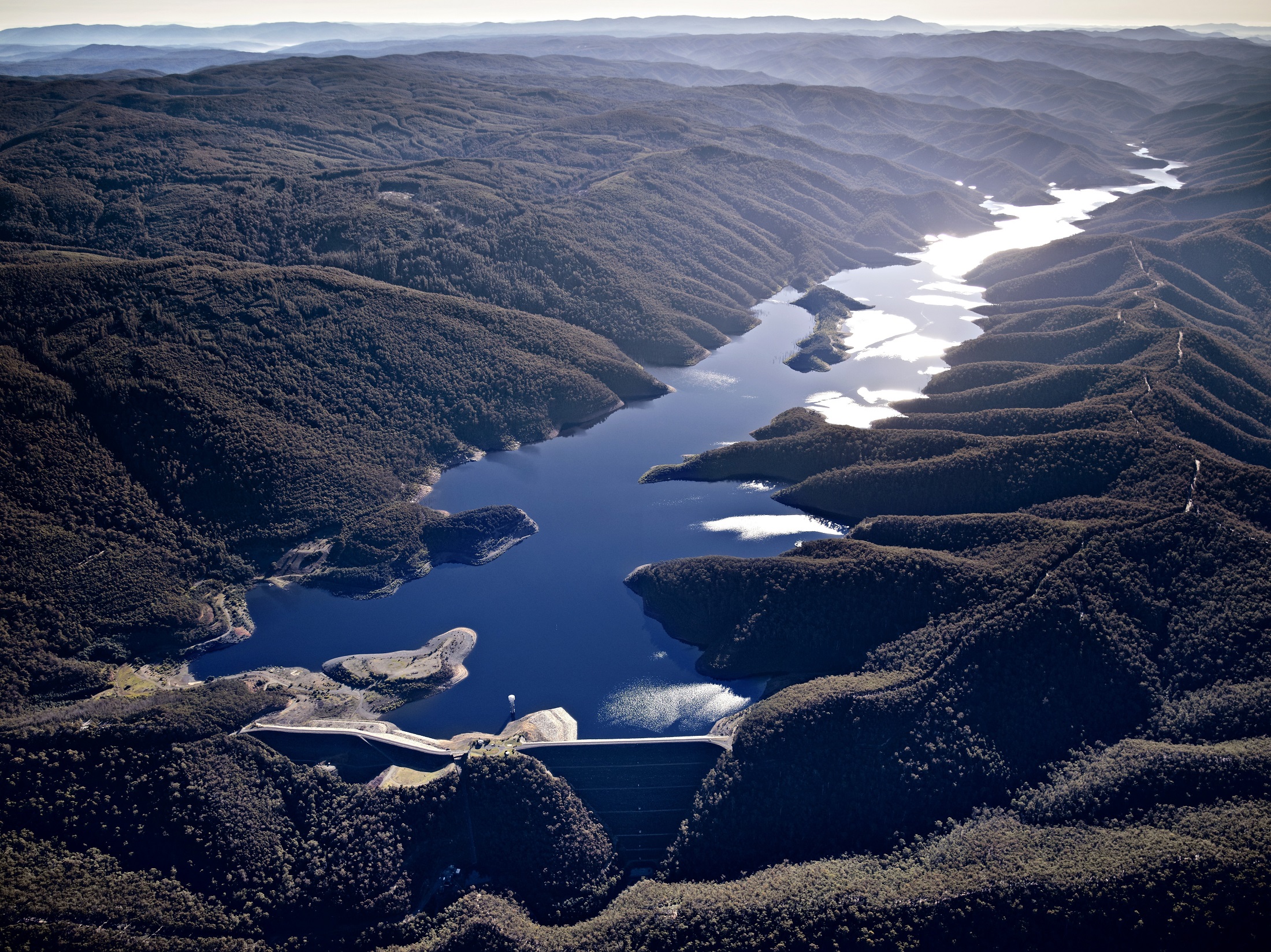 Aerial view of Upper Yarra Reservoir