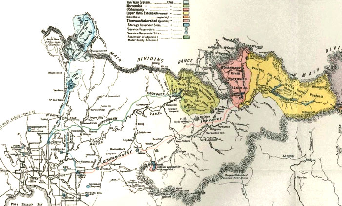 Map of Watts River, Maroondah System, 1925