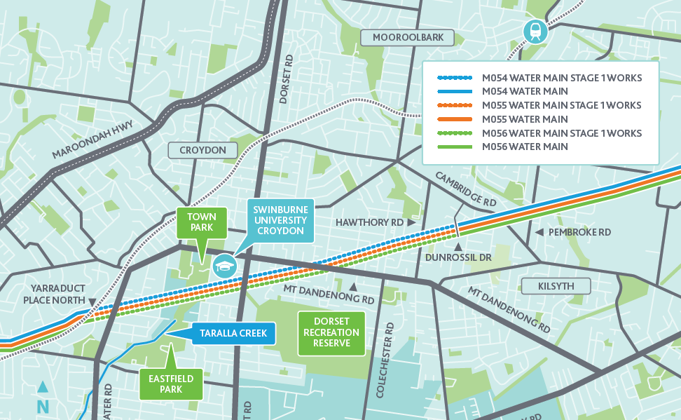 Project alignment map showing linear reserve from Kilsth to Croydon