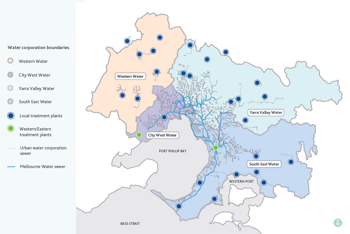 Greater Melbourne sewerage map