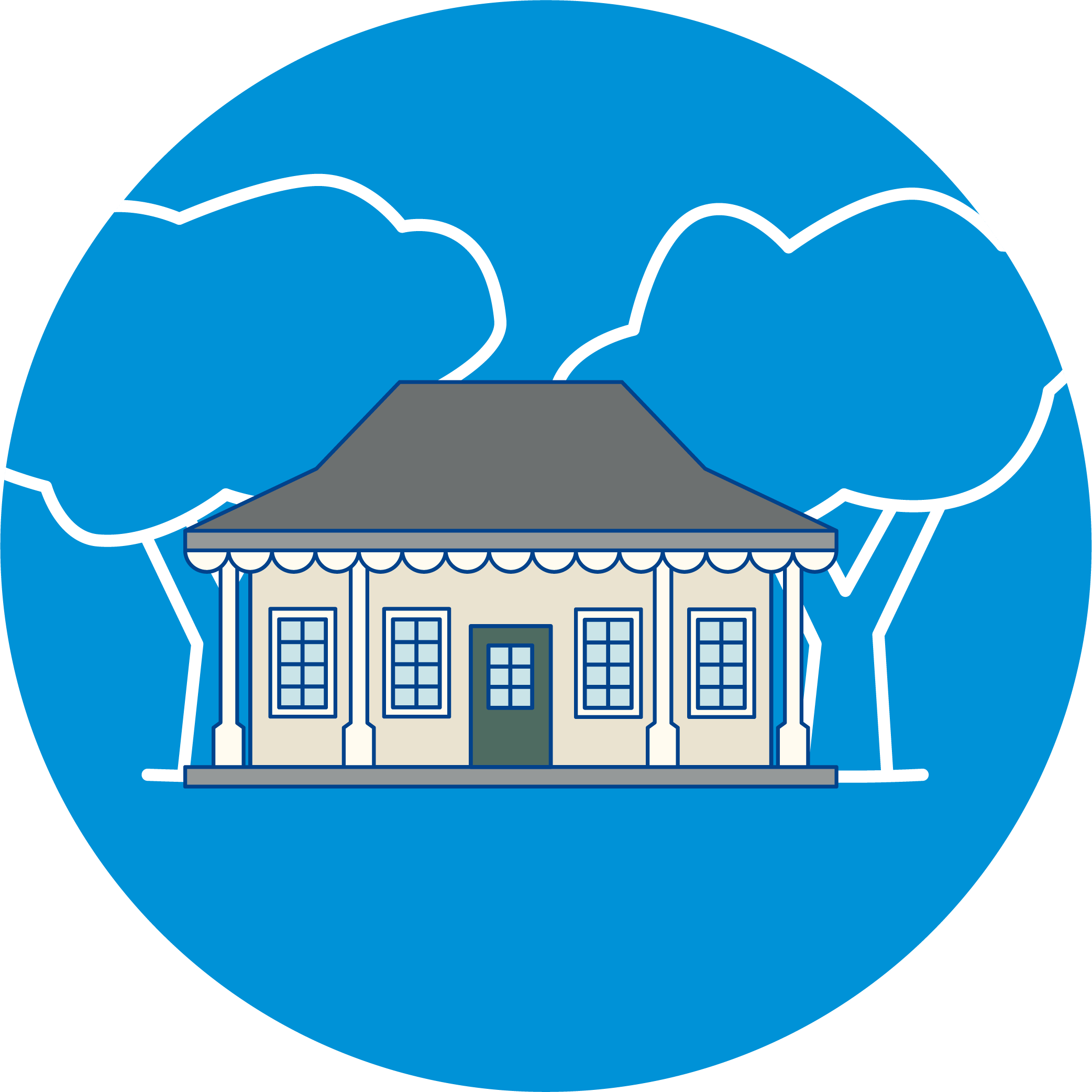 Icon of house in rural area
