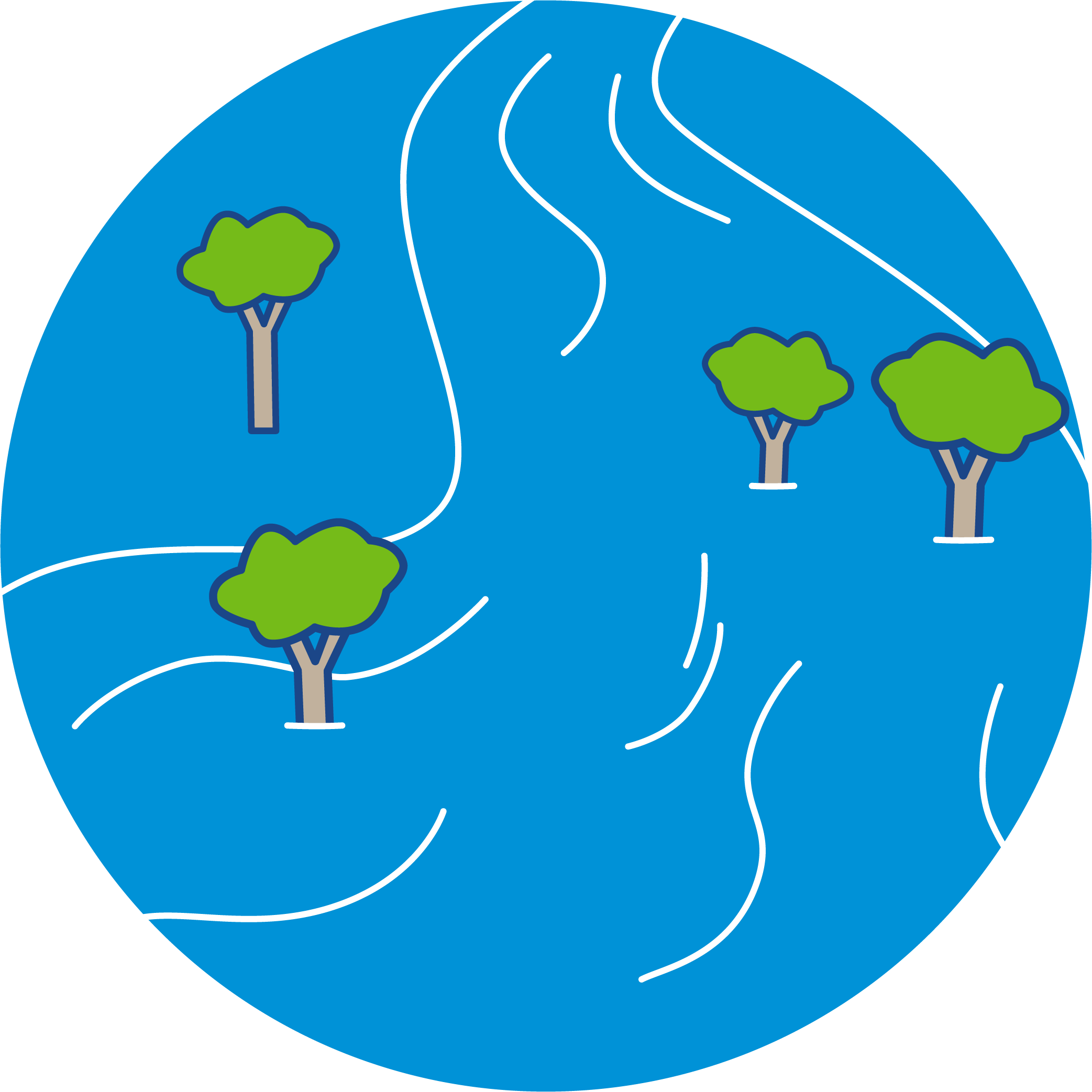 Waterway flooding icon