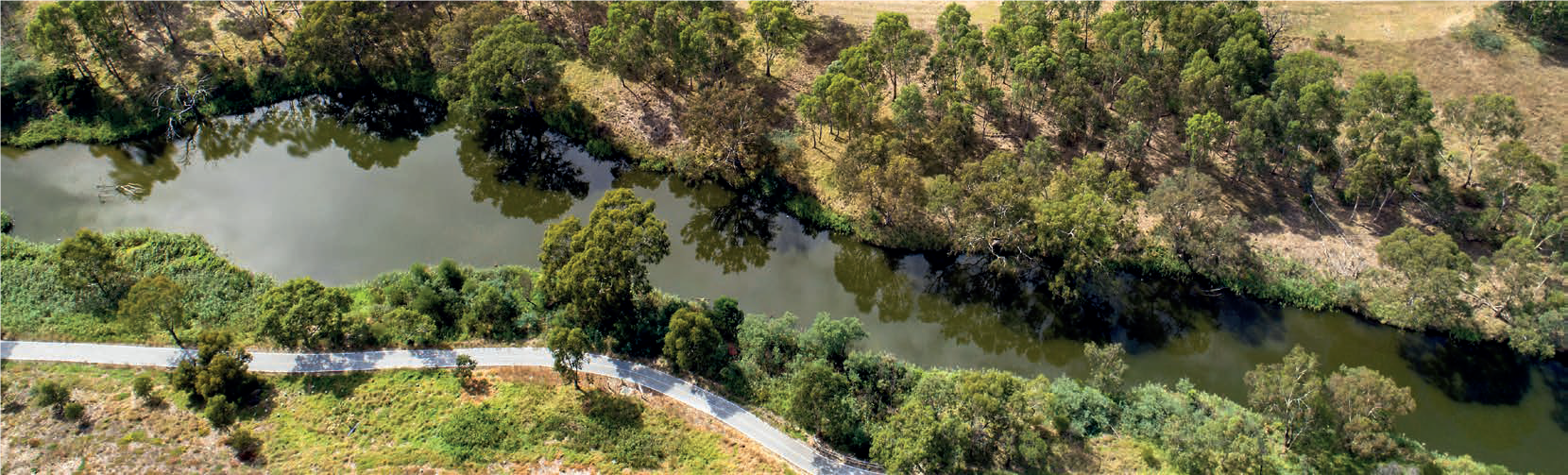 Maribyrnong River aerial view