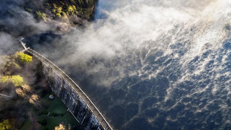 Aerial view of Maroondah reservoir