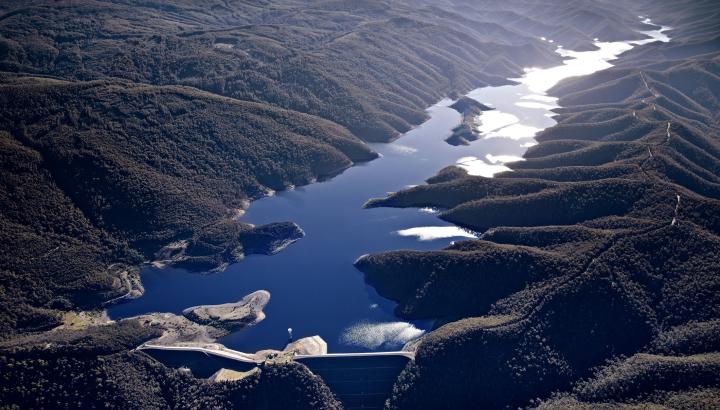 Aerial view of Upper Yarra Reservoir
