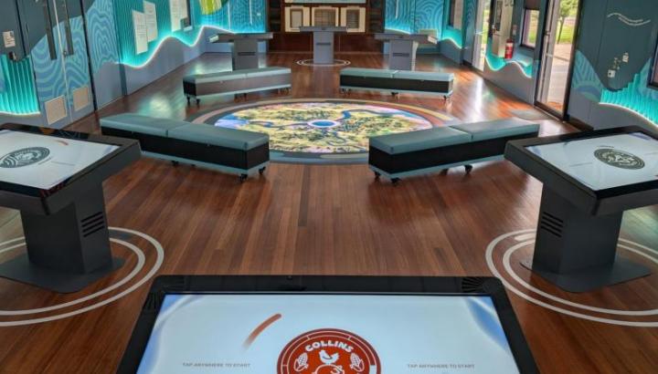 View of the future water story interactive education space at the Western Treatment Plant
