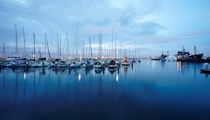 Boats on the water in Port Phillip Bay