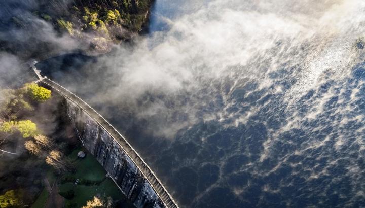 Aerial view of Maroondah reservoir