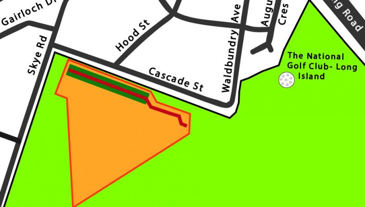 Map showing where upgrade works will be taking place on the Long Island Retarding Basin