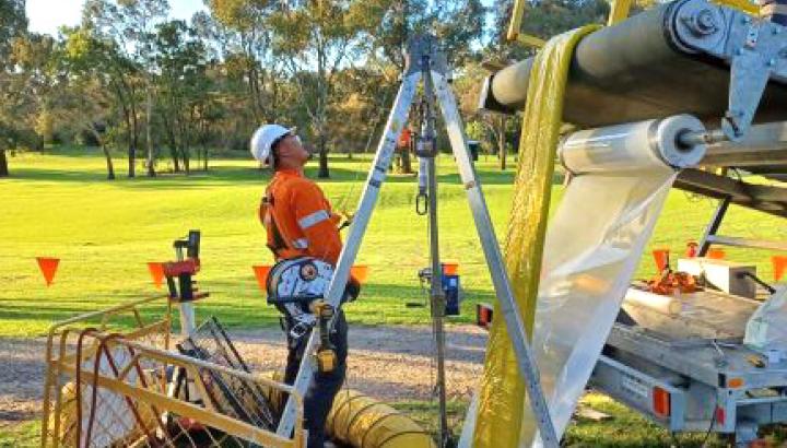 Image shows Relining Setup In Malvern Valley Golf Course