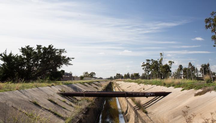 Picture of Williams Landing decommissioned sewer section showing bare concrete culvert