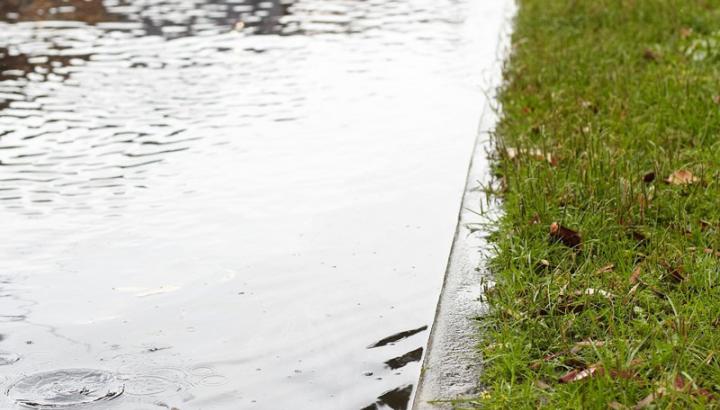 flooded street gutter