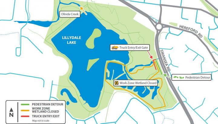 map of Lillydale Lake project site