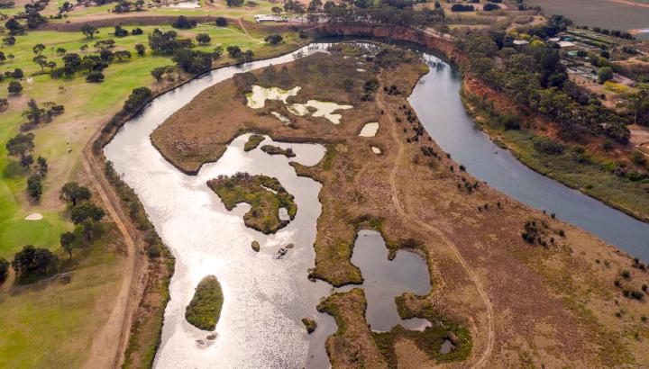 Overhead shot of Werribee River