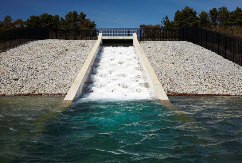 desalinated water outlet at Cardinia