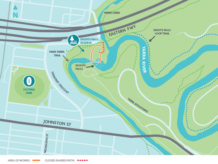 Dights Falls Fishway map - May 2019