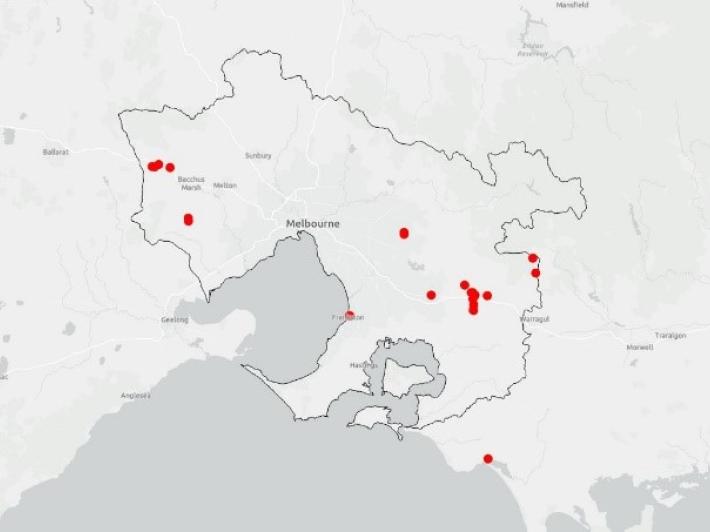 Map of BioCollect observations: Dung Beetle Landcare Monitoring Project