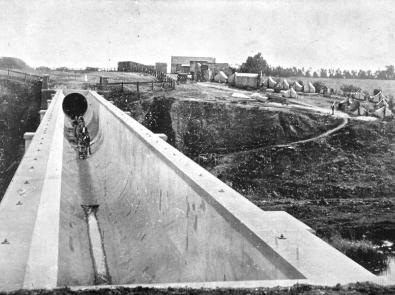 Werribee Aqueduct as completed, showign interior of the sewer