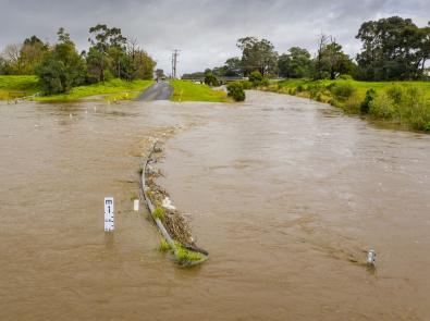 Flooding over road