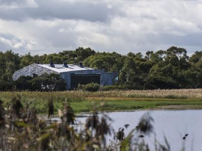 Edithvale-Seaford Wetland Education Centre Natural wetland with education centre in the background