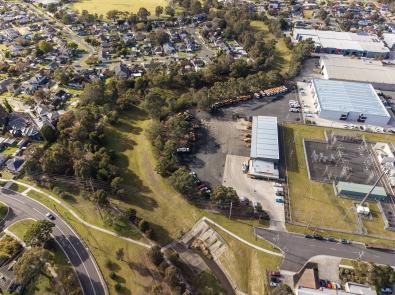 Aerial view of underground drain of Eumemmerring Creek at Lace Street 