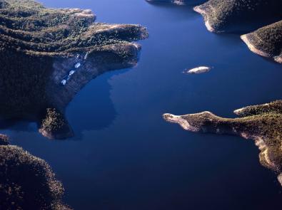 Aerial shot of Thomson Dam