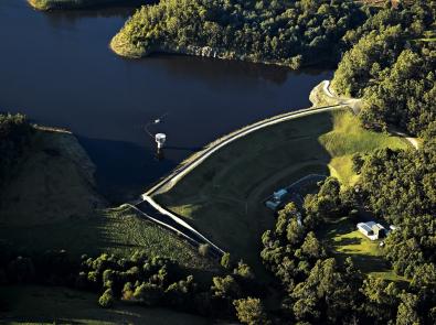 Aerial shot of Tarago Reservoir