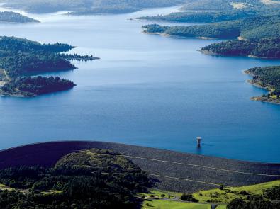 Long shot of dam