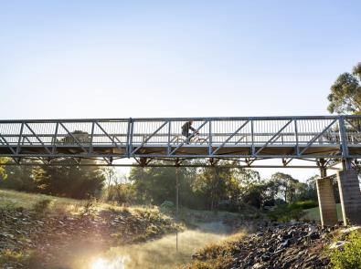 Cycling across Dandenong Creek