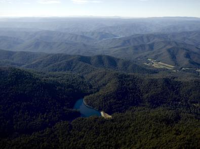Aerial image of O’Shannassy Reservoir