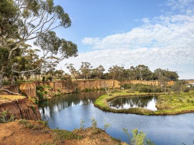 Werribee River - K Road Cliffs Natural red cliffs adjacent to the Werribee River