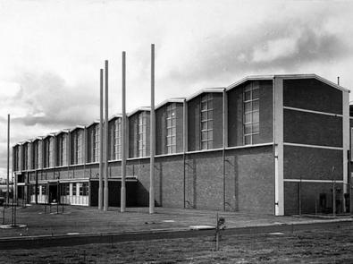 Black and white photo of the Brooklyn Pumping Station