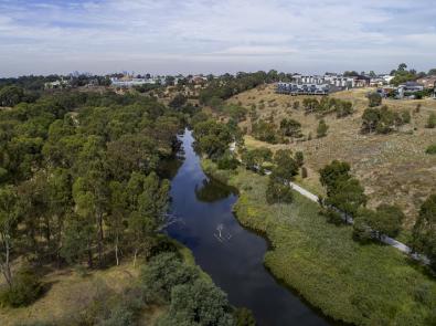 Maribyrnong river landscape view