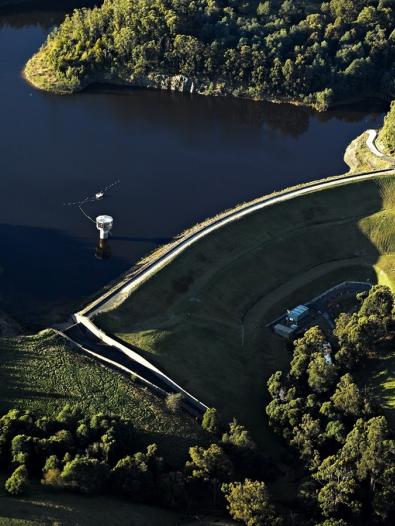 Aerial shot of Tarago Reservoir