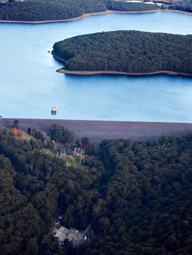 Aerial views of Silvan Reservoir