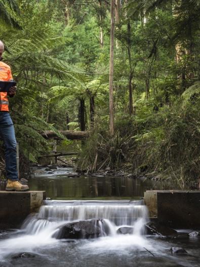 Water testing at Maroondah Reservoir