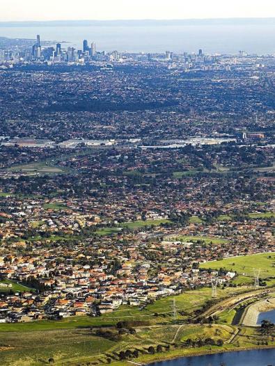 Aerial view of Melbourne