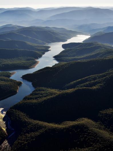 Upper Yarra Reservoir Aerial view of Upper Yarra Reservoir and surrounding catchment