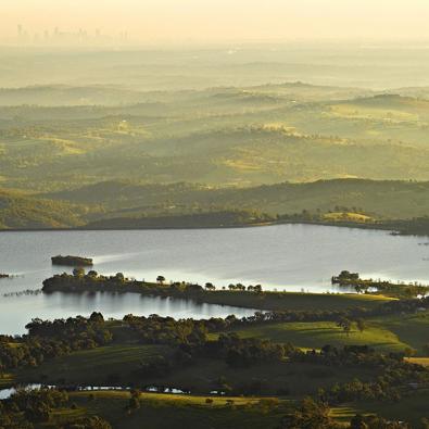 Aerial image of Sugarloaf Reservoir and the Winneke Water Treatment Plant