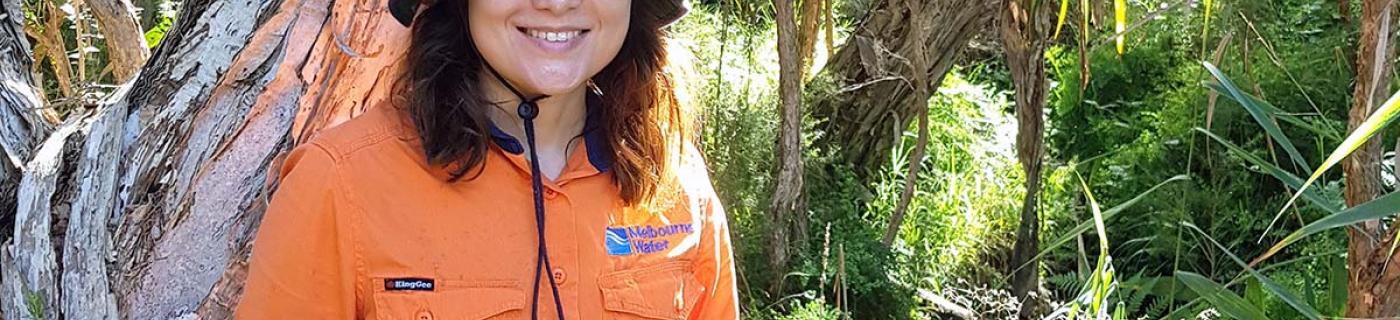 Skye Boyd-Gerny, Natural Resource Management crew member, out on site at work