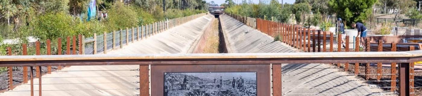 View over the Main Outfall Sewer Reserve, now a community park