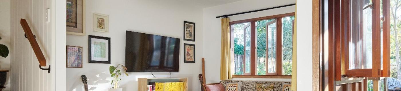 Interior of home that has been retrofitted to be resilient to flooding