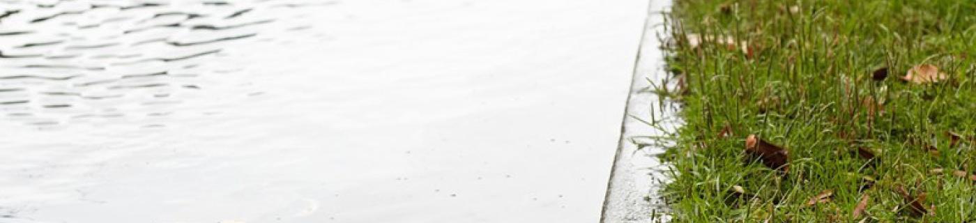 flooded street gutter