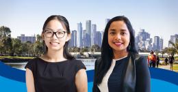 Composite photograph of Wira Yan and Amanda Gunawardena for International Day of Women in Science