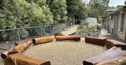 Yarning Circle made from wood donated by Melbourne Water