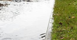 flooded street gutter