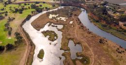 Overhead shot of Werribee River