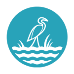 Icon of bird wading in waterway