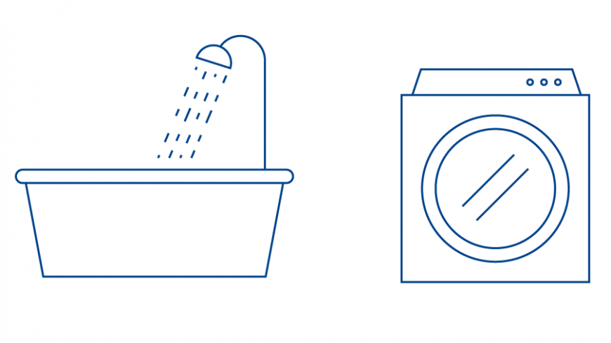 Icon of shower and washing machine